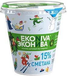 Сметана ЭКОНИВА бзмж 15% 300г