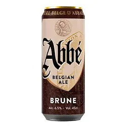 Пиво АББЕ Брюн темное 6.5% ж/б 0.45л