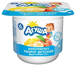 Творог АГУША мультифрукт бзмж 3.9% 100г