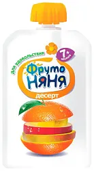 Пюре ФРУТОНЯНЯ яблоко банан апельсин манго д/пак 90г