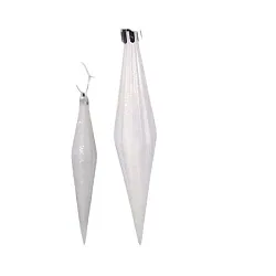 Елочное украшение СФЕРА Сосулька белое 18см 6шт арт.12-0003