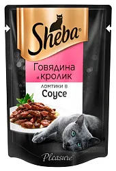 Корм для кошек ШЕБА Плежер говядина и кролик 85г