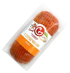 Рулет НПФ из мяса птицы с сердечками в/к в/у 1кг