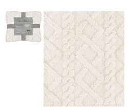 Покрывало декоративное НАТАМ Ажурный узор молочное фланелевое арт.GTSV02