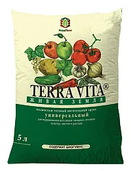 Почвогрунт ТЕРРА ВИТА Живая земля универсальная 5л
