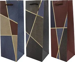 Пакет подарочный ТАМ-ТАМ Геометрический 12*10*35см для бутылки арт.782D