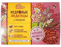 Леденцы РАДОГРАД Ромашка и мелисса с медом и живицей кедра 6шт