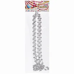 Бусы на елку СЕРПАНТИН Капельки серебряные 2м