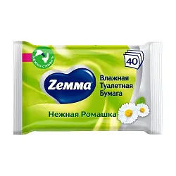 Влажная туалетная бумага ЗЕММА Нежная ромашка 40шт