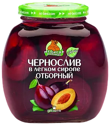 Чернослив МЕДВЕДЬ ЛЮБИМЫЙ отборный в легком сиропе ст/б 580мл