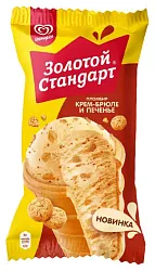 Мороженое ЗОЛОТОЙ СТАНДАРТ Пломбир крем-брюле печенье бзмж 86г