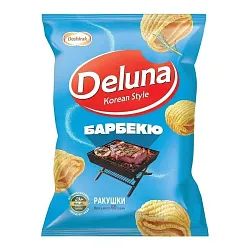 Снеки кукурузные ДЕЛУНА Ракушки со вкусом барбекю 60г