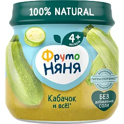 Пюре ФРУТОНЯНЯ натуральное из кабачков ст/б 80г