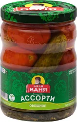 Ассорти ДЯДЯ ВАНЯ огурцы и томаты ст/б 950г