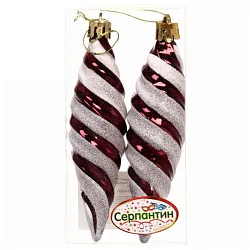 Елочная игрушка СЕРПАНТИН Сосульки 10см темный рубин 2шт