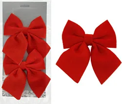 Елочные украшения ТАМ-ТАМ Бантики бархатные красные 12*1.5*13см 2шт арт.BX22103111-1
