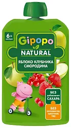Пюре ГИПОПО яблоко клубника красная смородина м/у 90г