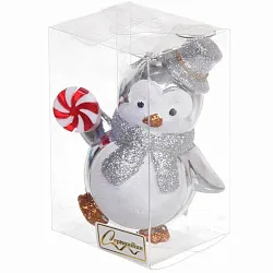 Елочное украшение СЕРПАНТИН Пингвин с леденцом цвет серебро