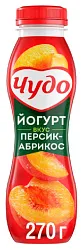 Йогурт ЧУДО питьевой персик абрикос бзмж 2.4% 270г