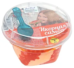 Икорная закуска ИКОРНАЯ САМБА красная с майонезным соусом стакан 180г