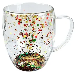 Кружка стеклянная Цветы 350мл термо арт.536272