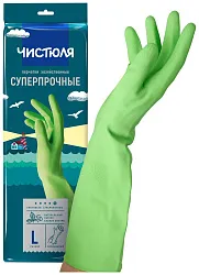 Перчатки латексные ЧИСТЮЛЯ суперпрочные L