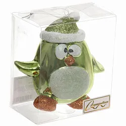 Елочная игрушка СЕРПАНТИН Веселый пингвиненок зеленая