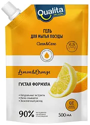 Средство для мытья посуды КВАЛИТА Лимон и апельсин д/пак 500мл