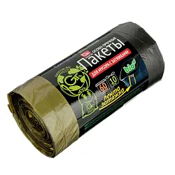 Пакеты для мусора ГРИФОН Био особопрочные с завязками 60л 10шт