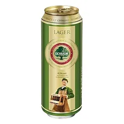 Пиво АЙХБАУМ Лагер Бир светлое пастер 4.2% ж/б 0.5л