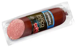 Сервелат СТАРОДВОРЬЕ Мясорубский с мелкорубленым окороком со срезом в/к в/у 350г