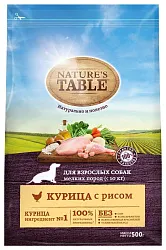 Корм для собак НАТУРЕС ТАБЛЕ курица с рисом для мелких пород 500г