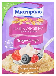 Каша овсяная МИСТРАЛЬ ягодный мусс м/у 40г