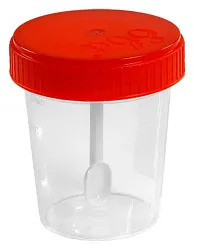 Контейнер стерильный с завинчивающейся крышкой и шпателем 60мл