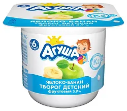 Творог АГУША яблоко банан бзмж 3.9% 100г