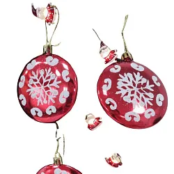 Елочное украшение СФЕРА Медальон со снежинками 3шт арт.12-0001