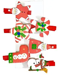 Прищепки новогодние СФЕРА ассорти деревянные 6шт арт.3-0052