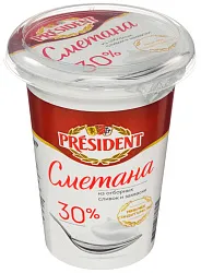 Сметана ПРЕЗИДЕНТ бзмж 30% 350г