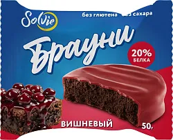 Брауни СОЛВИ вишневый глазированный 50г