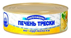 Печень трески УЛЬТРАМАРИН По-мурмански ж/б 240г