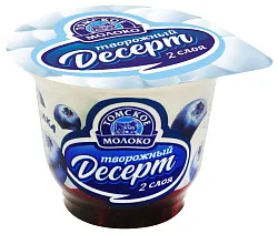 Десерт творожный ТОМСКОЕ МОЛОКО с черникой бзмж 3.5% 130г