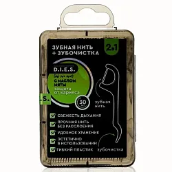 Зубочистки с нитью ДИЕС Блэк 30шт