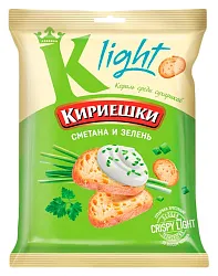 Сухарики КИРИЕШКИ Лайт сметана зелень 80г
