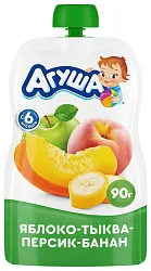 Пюре АГУША яблоко тыква персик банан м/у 90г