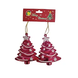 Елочное украшение СФЕРА Елочка красное 9см 2шт арт.12-0014-1