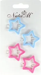 Заколка для волос НАТАМ Звездочки розовые голубые 4шт арт.BV18004A