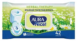 Влажная туалетная бумага АУРА Найс 42шт