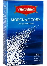 Соль морская АТЛАНТИКА мелкая 500г