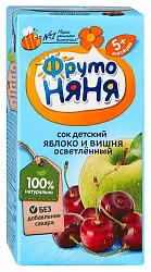 Сок ФРУТОНЯНЯ яблоко вишня осветленный 0.2л