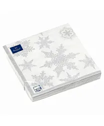 Салфетка АРТ БУКЕТ Снегопад серебро 33*33см 3сл 20шт